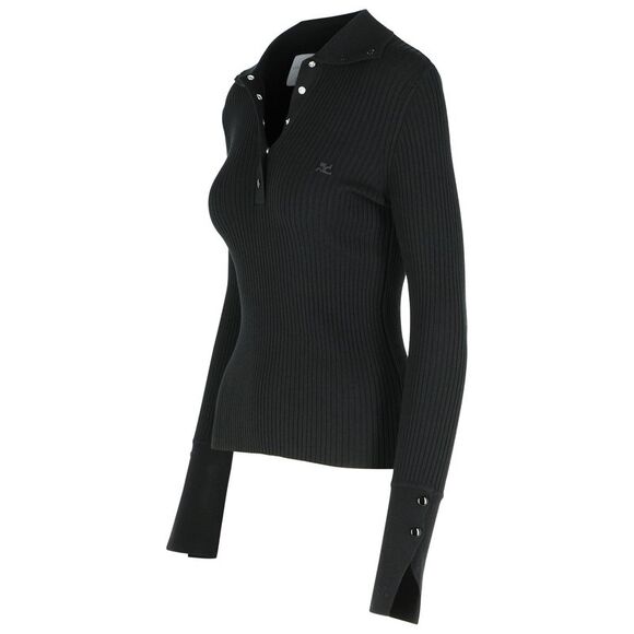 Courreges Black Polyester Blend Sweater Women
